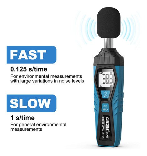 Curconsa Medidor De Decibelios Spl Portátil 30db A 130db Mmg