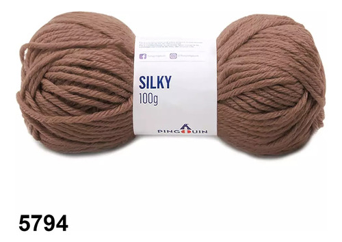 Lã Silky Pingouin 100g 83mts Tex 1200 Crochê E Tricô Cor 5794- Hierro