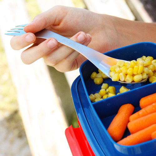 Set De 5 Utensilios De Acero Inoxidable Spork Duraderos Y A