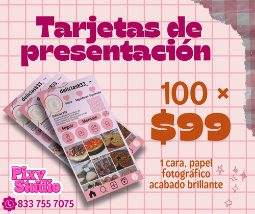 100 Tarjetas De Presentación $99