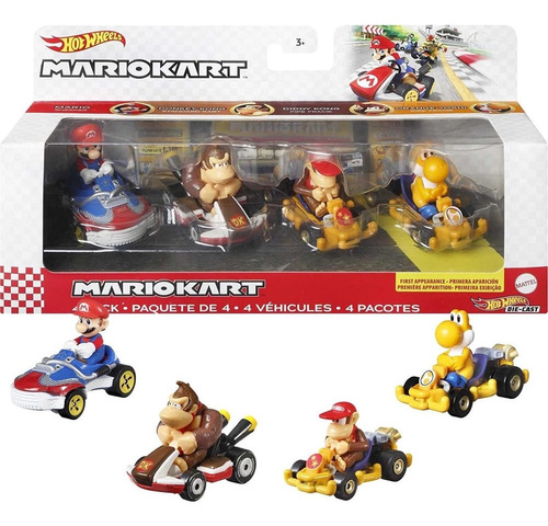 Hot Wheels Mario Kart 4-pack Oficial Licenciado