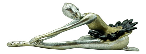 Figura Bailarina Sentada Escultura 22cm Ballet Danza Deco Zn