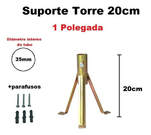 Kit 10 Peças Suporte Torre Tripé 1 Polegada (altura 20 Cm)