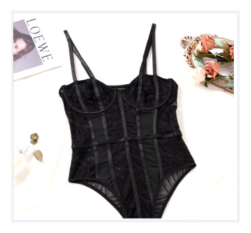 Bodie Ropa Sexy De Noche Lencería Con Encaje Negro Encaje Gde