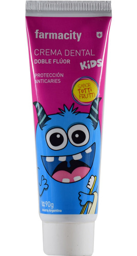Imagen 1 de 1 de Crema Dental Farmacity Kids Tutti Frutti X 90 Gr