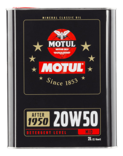 Óleo Motul Classic 20w50 Mineral - Carros Antigos 2 Litros