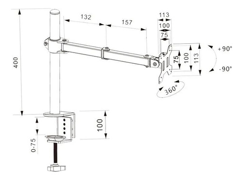 Soporte Para Monitor Ajustable De 15 A 27 Pulgadas Brazo