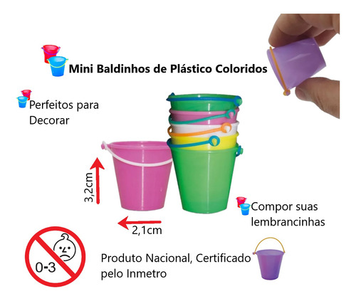 Kit 100 Mini Brinquedos Bolsinha Pentinho Vaso Flor Baldinho