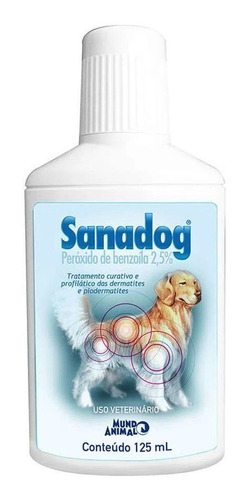 Shampoo Sanadog Peróxido Benzoíla 2,5% 125ml