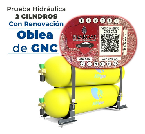 Imagen 1 de 3 de Prueba Hidraulica Gnc 2 Cilindros Con Oblea Incluida