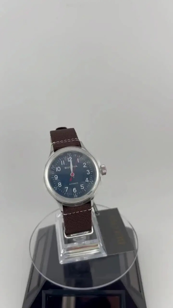 96a282 Reloj Bulova Mechanicals Military Cafe/azul Café Plateado ...