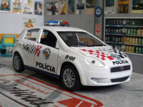 Imagem 1 de 7 de Miniatura Fiat Punto Polícia Militar Pm Sp - Atual