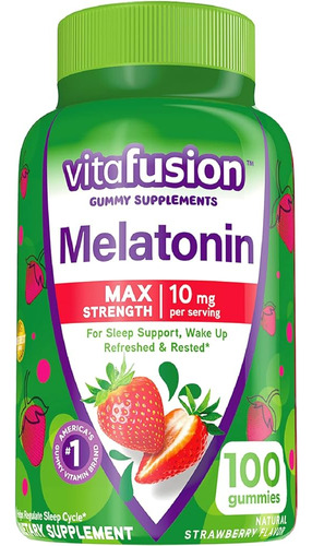 Vitafusion Melatonina  10mg 100 Gomitas Sabor Fresa 