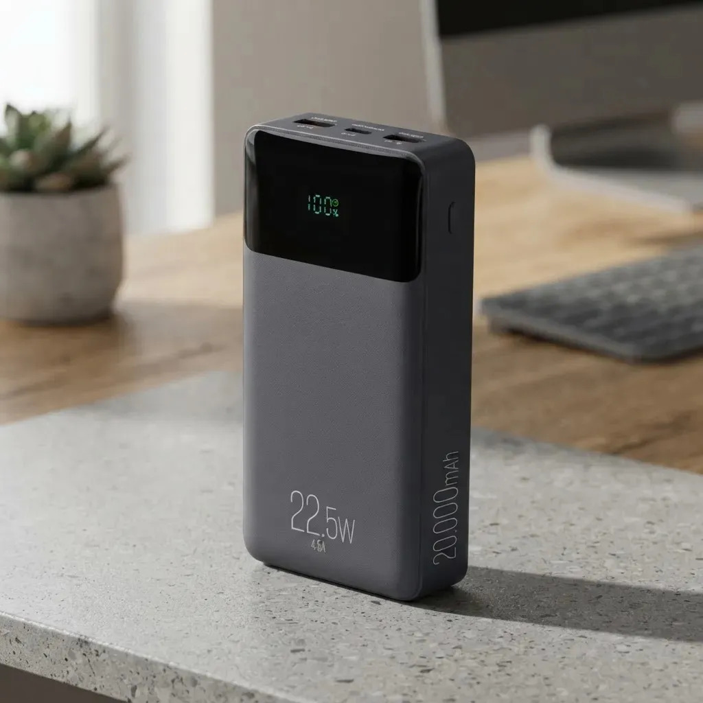 Power Bank Pro 20000mAH ELG PB200BK, Bateria Portátil Universal, Carga Rápida, Display Indicador, Entradas Micro USB e USB-C, 2 Portas USB-A, PD+QC3.0, Preto