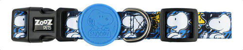 Coleira Para Cachorro Snoopy Zooz Regulável Xablue Azul M