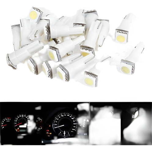 10pcs T5 1 Smd 5050 Led Luz Blanco Coche Fuente Interior Tab