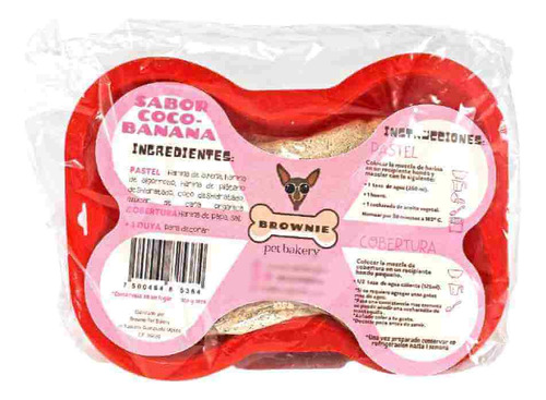 Molde Y Pastel Para Perro 260 Grs, Sabor Coco-banana