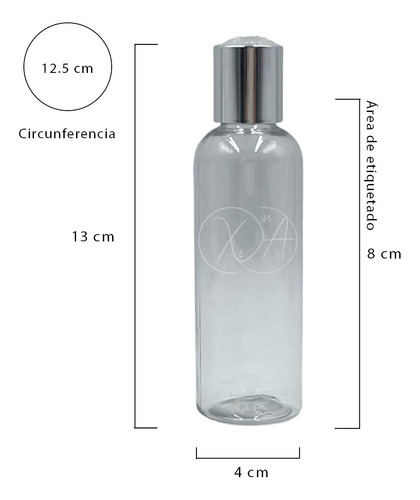 Envases Plasticos Botella 100 Ml Tapa Disc Top Dorada X 12