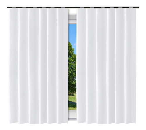 Cortina Blecaute Blackout 200x200cm P/ Trilho Cor Branco