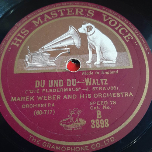 Pasta Marek Weber And His Orchestra His Master Voice C359