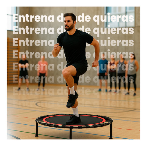 Trampolín Fitness Plegable Con Ligas 1 Mt Para Saltos Y Card