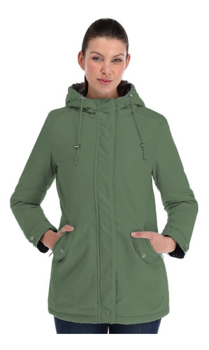 Cazadora Doble Vista Impermeable Capucha Mujer Bingos Star