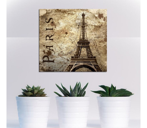 Vinilo Decorativo 60x60cm Paris Torre Eiffel Sepia Francia