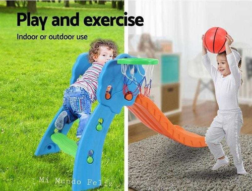 Imagen 3 de 3 de Resbaladera Tobogan Resbalin Para Niños Niñas Con Aro Basket