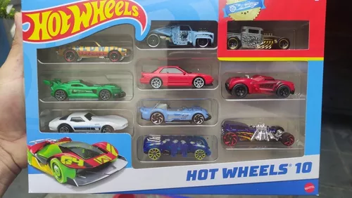 Caixa Com 10 Carrinhos Hot Wheels Sortidos - Mattel C/1 Raro - R$ 154,89