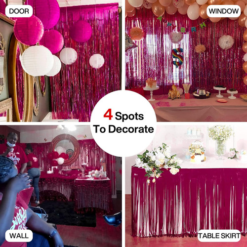 Partywoo Cortinas De Flecos De Papel De Aluminio, 2 Piezas D