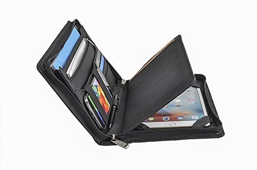 Piel Compacto Organizador Profesional Padfolio Para iPad Min