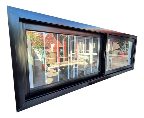 Ventana Corrediza Aluminio Negro 2.00 X 60 Cocina Negro