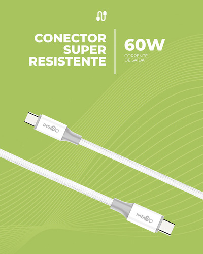 Cabo Imenso Ims-152a 60w 2m 5a Saída Type-c Para Type-c
