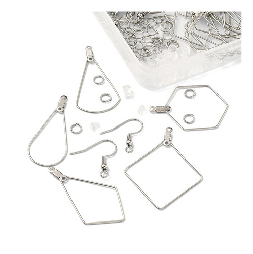 196x Kit Para Hacer Aretes Geometría Abalorios Aros Para