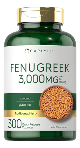 Semillas De Fenogreco 3000mg 300cap Carlyle