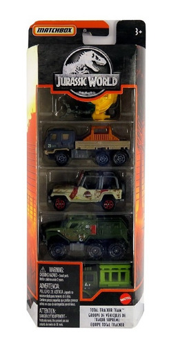 Jurassic World Set 5 Vehiculos Matchbox Total Tracker Team