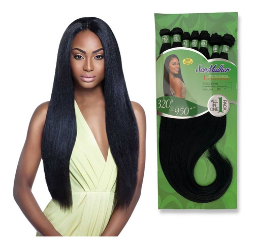 Cabelo Orgânico Ser Mulher Modelo Daiane 70 Cm Liso Natural Cor 1 Preto Intenso