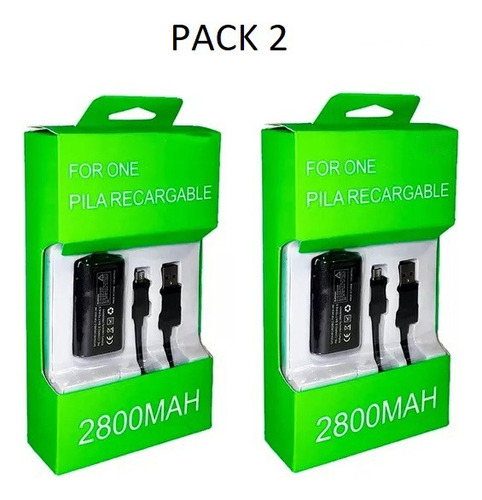 2x Kit Carga Y Juega Para Control Xbox One Y Xbox One S Pila