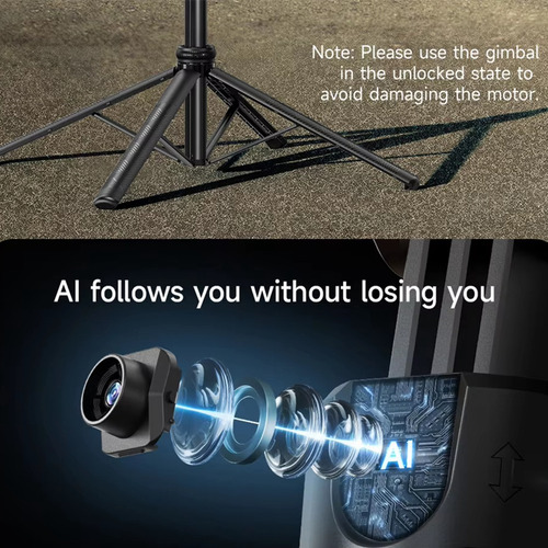 Trípode C17 Monopod Con Rotación Automática De 360° Y Seguim