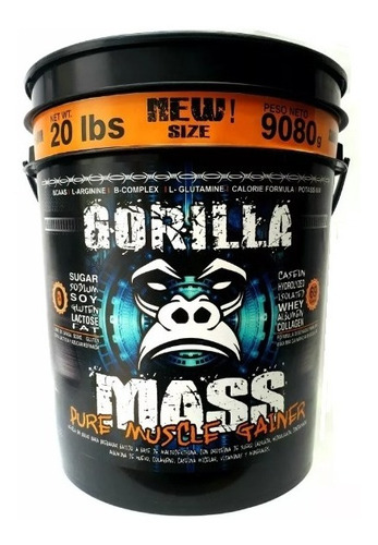 Gorilla Mass 20 Lb Proteína - L a $24100