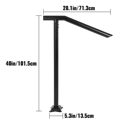 Vevor Barandal Pasamanos Inoxidable Exterior 2 A 3 Escalones Color Negro