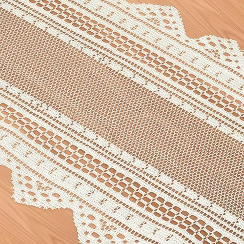 Paquete De 2 Caminos De Mesa De Encaje Blanco Roto De 13 X 4