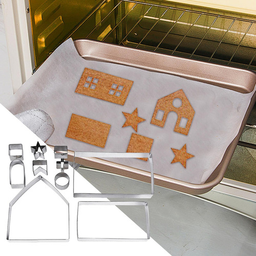 Molde 3d Para Hornear Gingerbread House, 10 Unidades, Cortad