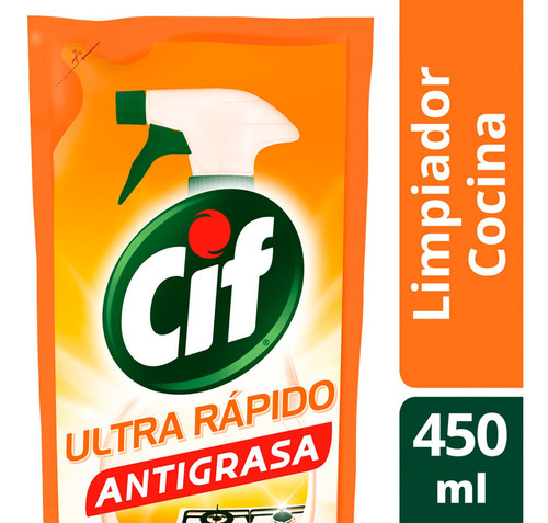 Repuesto Económico Cif Limpiador Líquido Antigrasa 450 Ml