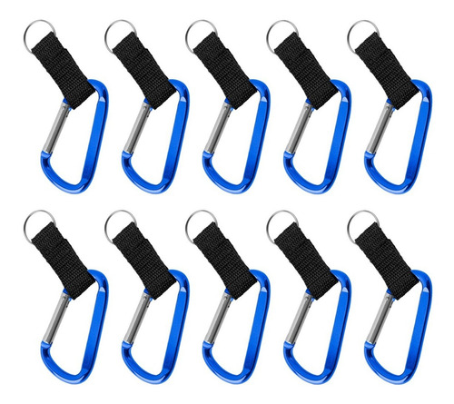 Paquete De 10 Clip-gancho Metalico Color Azul