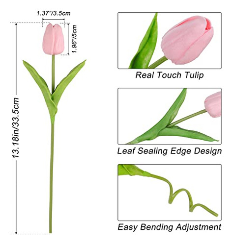 Flores Artificiales Tulipanes 20 Pzas Tulipanes Falsos Rosas