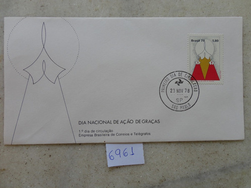 #6961#  Envelope 1º Dia Circ. Dia Nacional Ação De Graças!!!