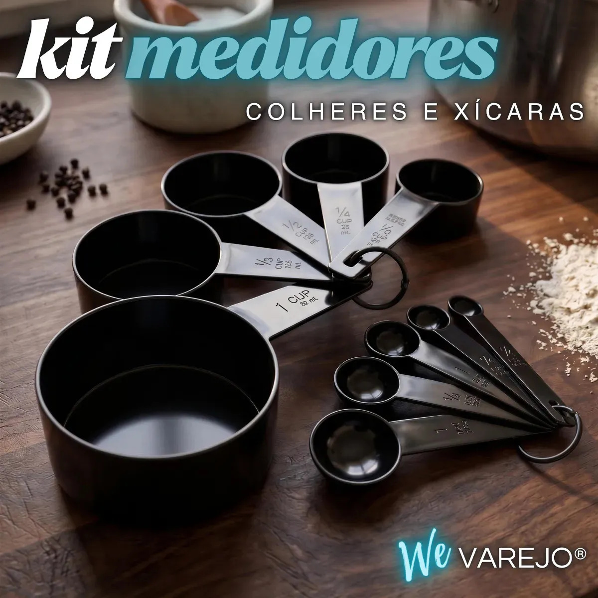 Kit Medidores Culinário Colheres Medidoras Xícaras Medidas 10 Peças Para Medir Ingredientes Receitas - We Varejo