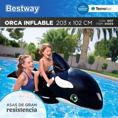 Ballena Orca Inflable Bestway Gigante Flotador Colchoneta