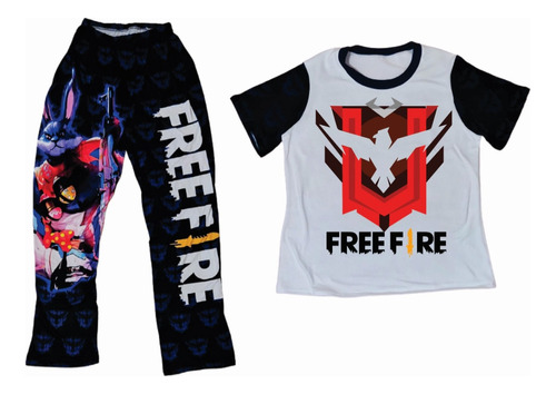Pijamas Free Fire Niños Juego Freefire Logo Rojo Heroico
